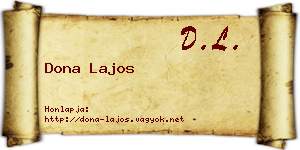 Dona Lajos névjegykártya